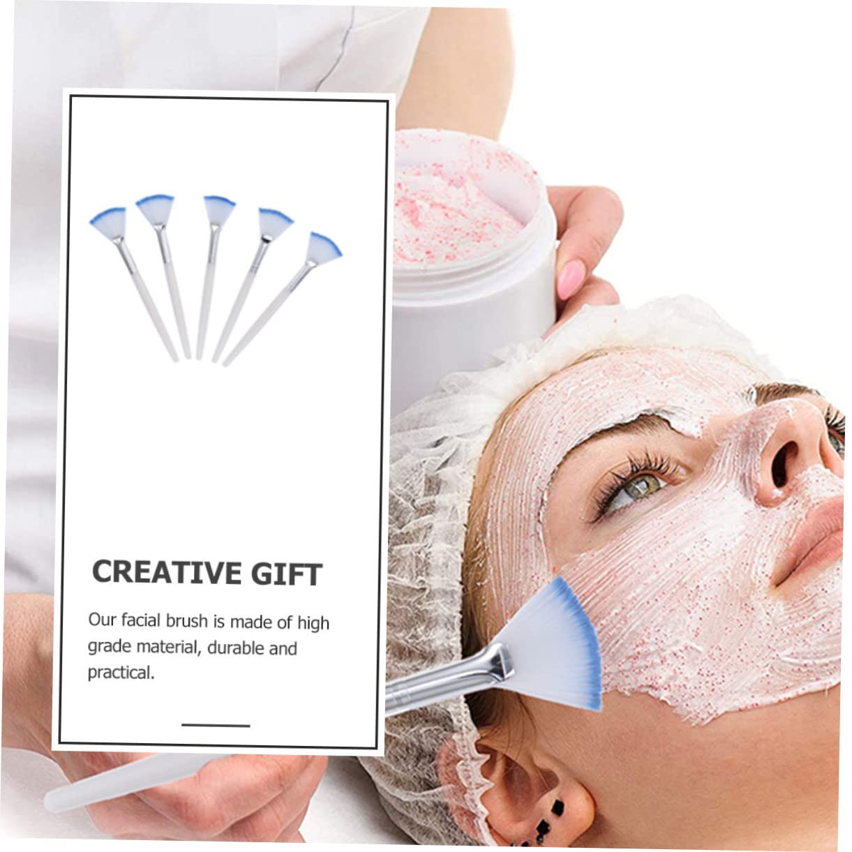 FOYTOKI 5Pcs Flexible Facial Mask Applicator Brush for Women Portable White Beauty Tools for Skincare and DIY Masks Easy Application and Cleanup for Home Travel