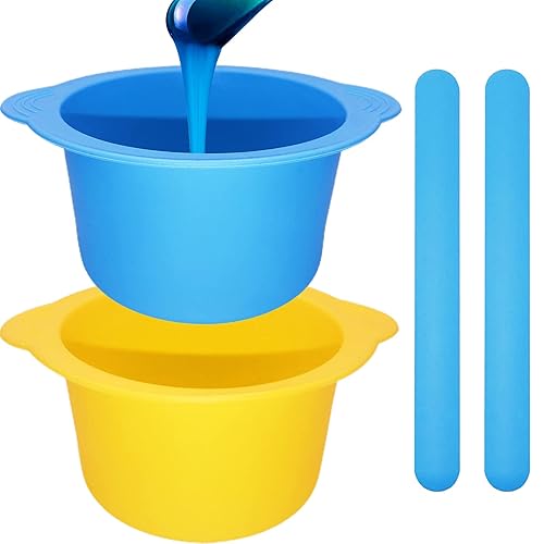 Miniatura 1 de 2 piezas de forro calentador de cera de silicona, reutilización de revestimiento de cera con 2 espátulas, fácil de limpiar olla de cera