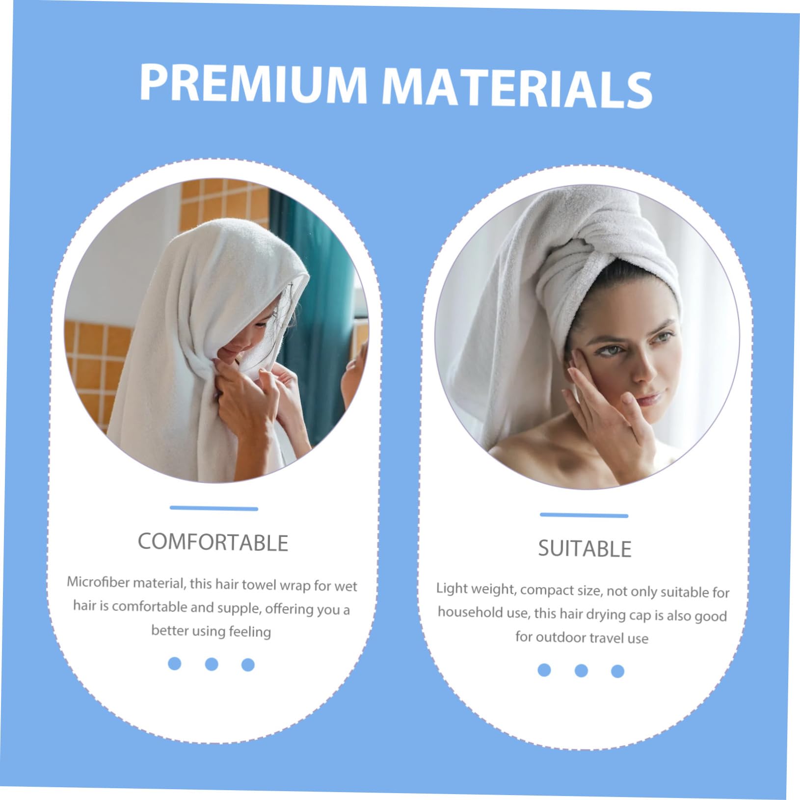 PACKOVE 3pezzi Asciugamano Turbante Microfibra Assorbente Per Design Carino e Morbido Asciugatura Rapida Per Uso Domestico e Viaggio Accessorio Per Mamme