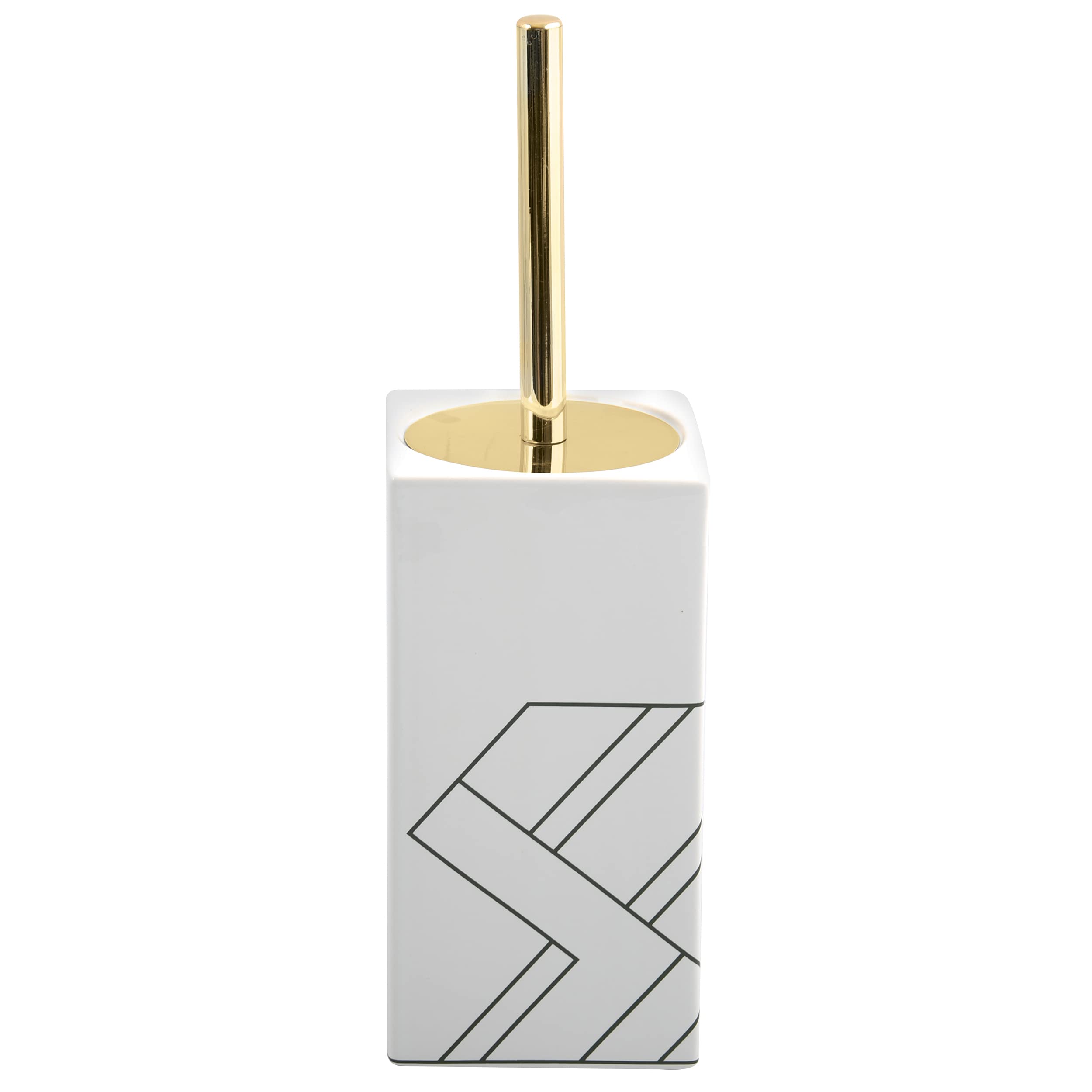MSV Monolithic Toilet Brush Ceramic White Gold