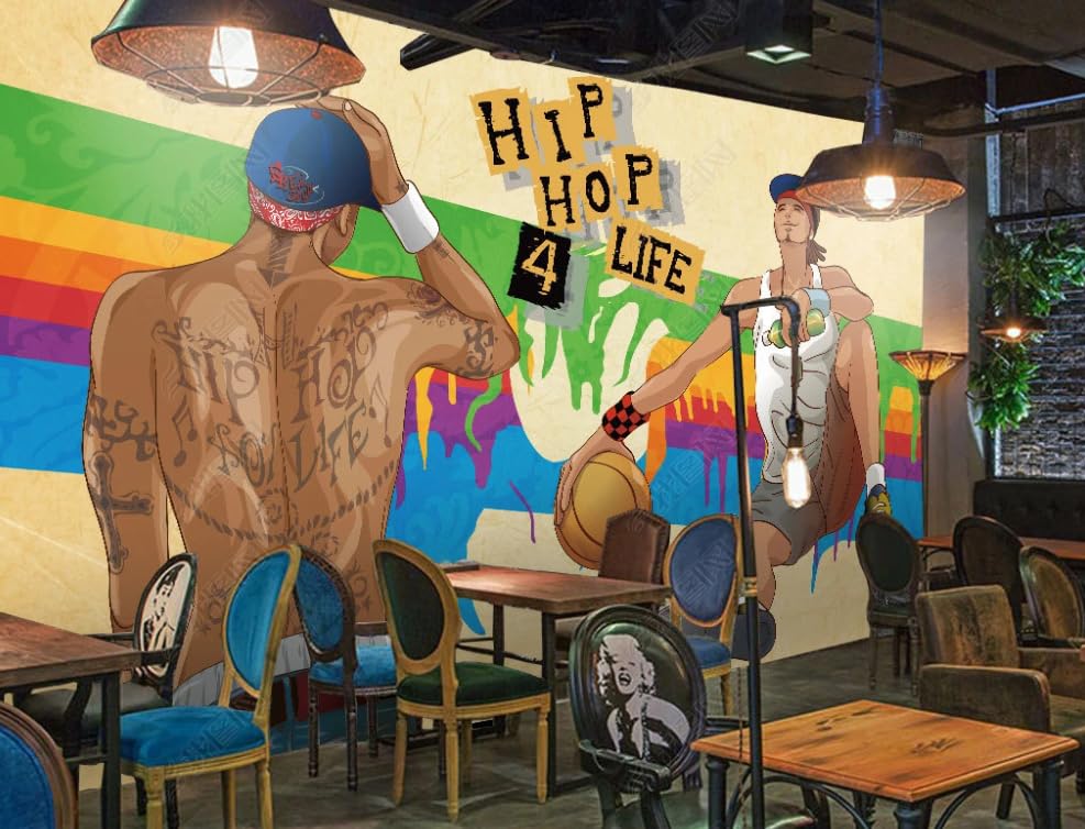 Papier peint intissé graffiti hip hop poster geant mural salon chambre 350x256cm