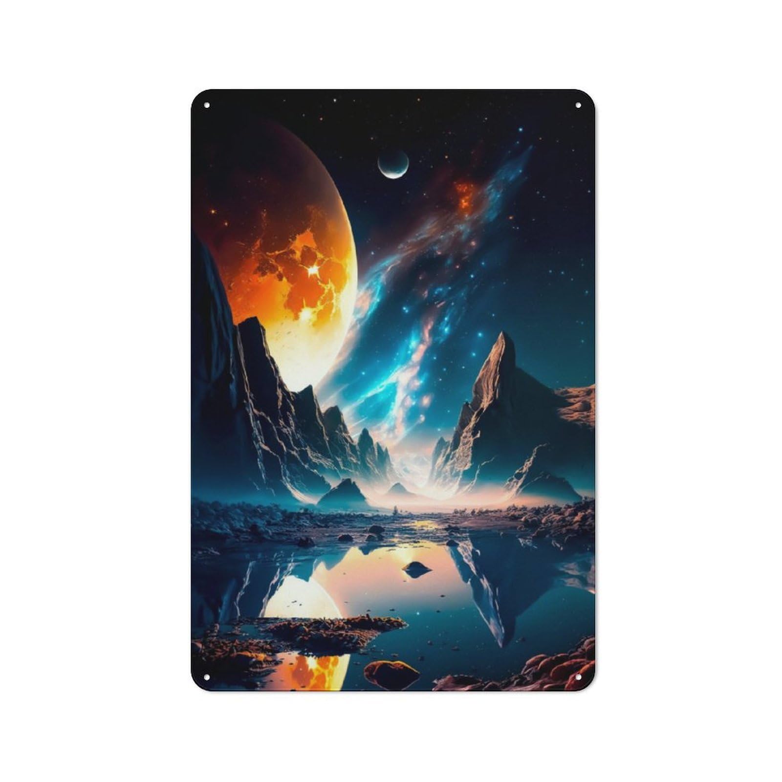 Junmoney Martian Lake Printed Metal Sign 30X20cm For Man Cave Or Games Room, Suited To Man Cave Decor Fans