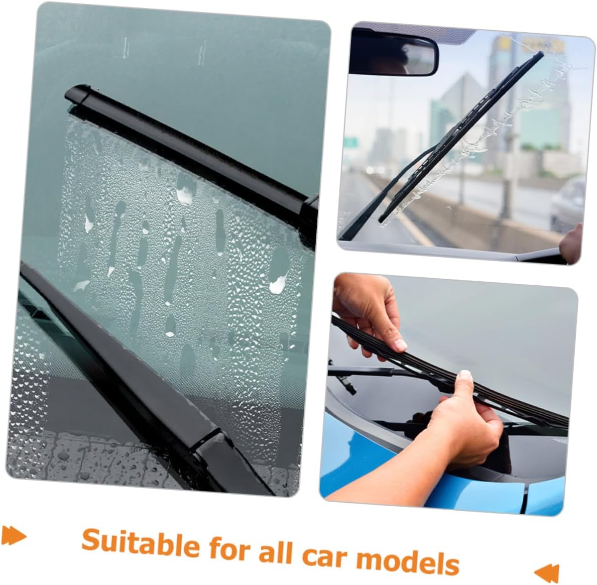 10pcs Windshield Wiper Rubber Refills All-weather Wiper Inserts Easy to Install Compatible Various Windshield Shapes