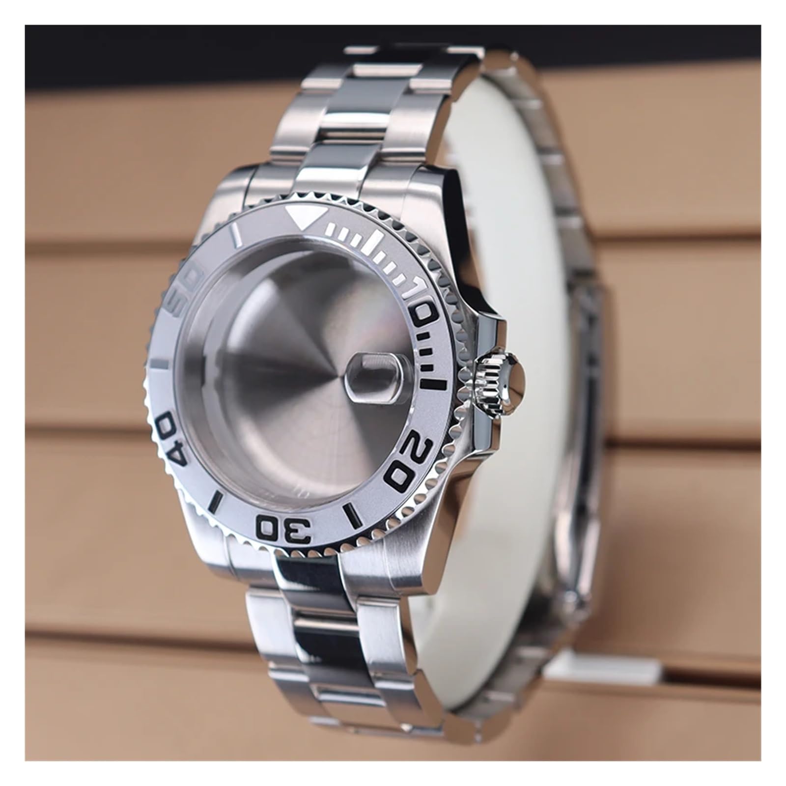 Caja de reloj de 40 mm, esfera de cristal de zafiro de 28,5 mm, compatible con movimiento Nh35/Nh36/Nh34/Eta 2824/Miyota 8215