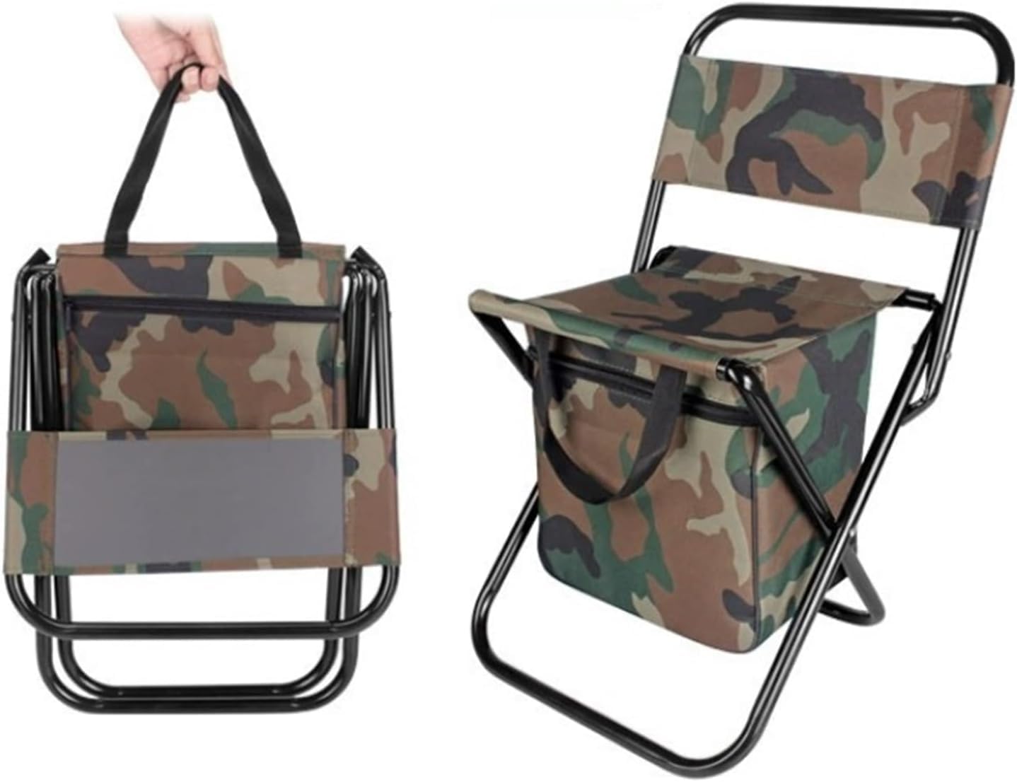 収納バッグ付折り畳みチェア アウトドア カモフラ 迷彩