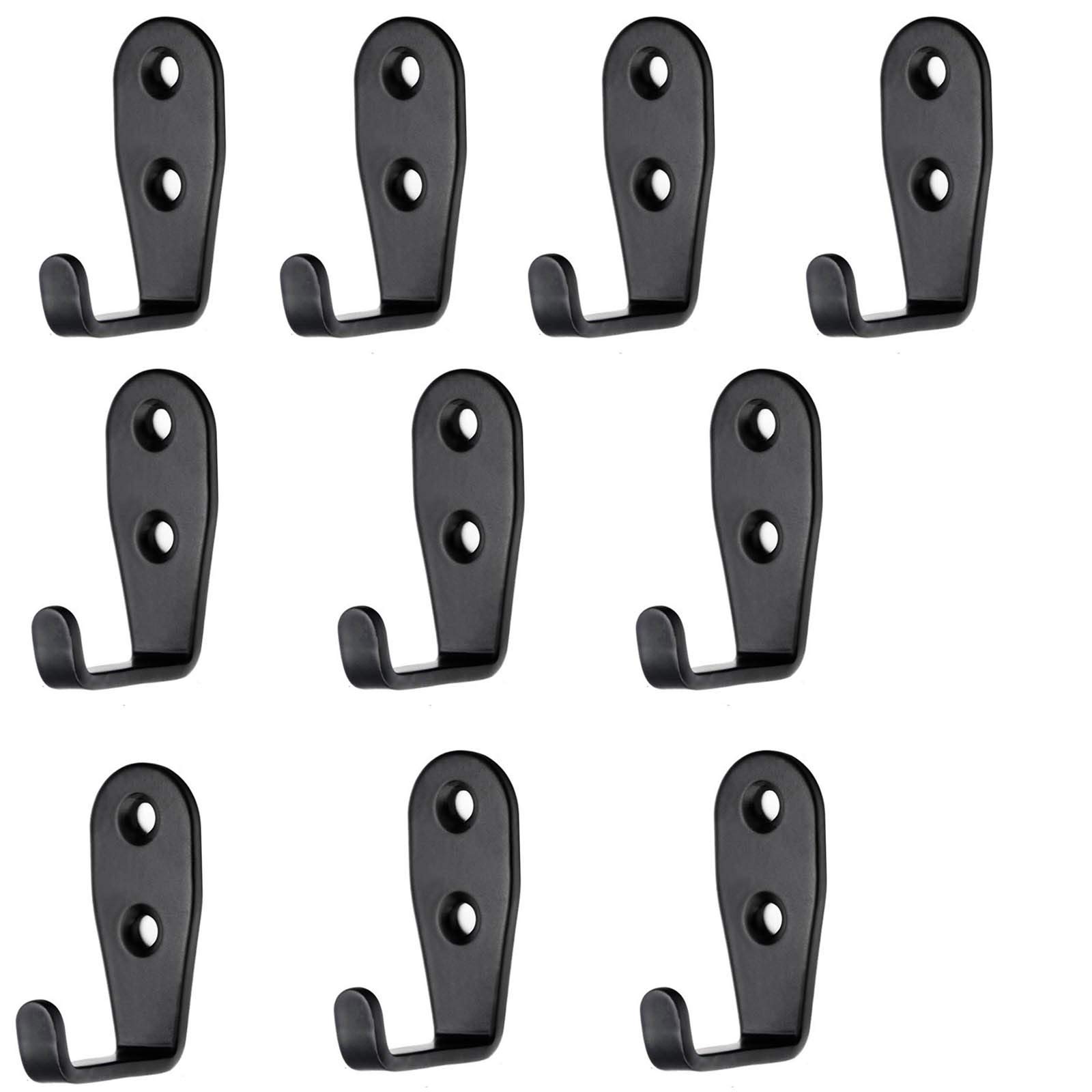 Wandmontierte Garderobenhaken, Kleiderhaken, Kleiderbügel, Kleiderhaken, rustikale Haken für Bad, Küche, Garage, Einzel-Kleiderbügel, 48 mm x 21 mm, 10 Stück