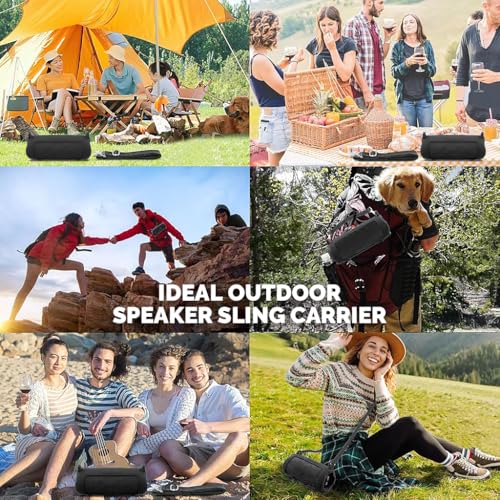 Image of ZORBES Silicone Case for JBL Flip 7 Portable Waterproof Speaker, Portable Travel Soft Cover with Shoulder Strap, Protective Skin Case (Black Case Only)