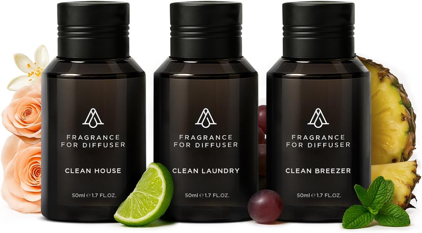 The 3 Bestsellers Clean Collection: Clean House, Clean Laundry and Clean Breeze -Gift Set-Luxury Aroma & Hotel Collection Diffuser Oil-USA Made (3 Pack/ 1.5 fl.oz (45 ml) / bottle