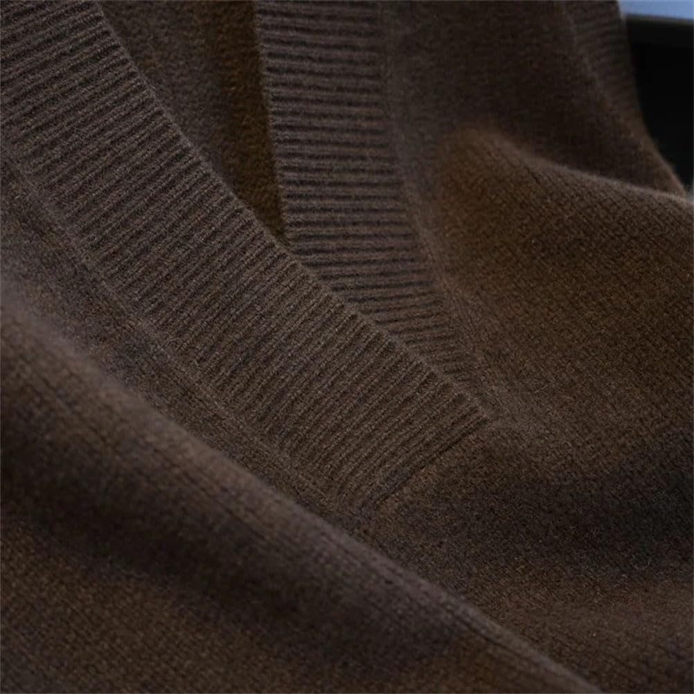 Maglione lavorato a maglia da donna Top da donna senza maniche con scollo a V solido pullover gilet femminile casual con scollo a V solido