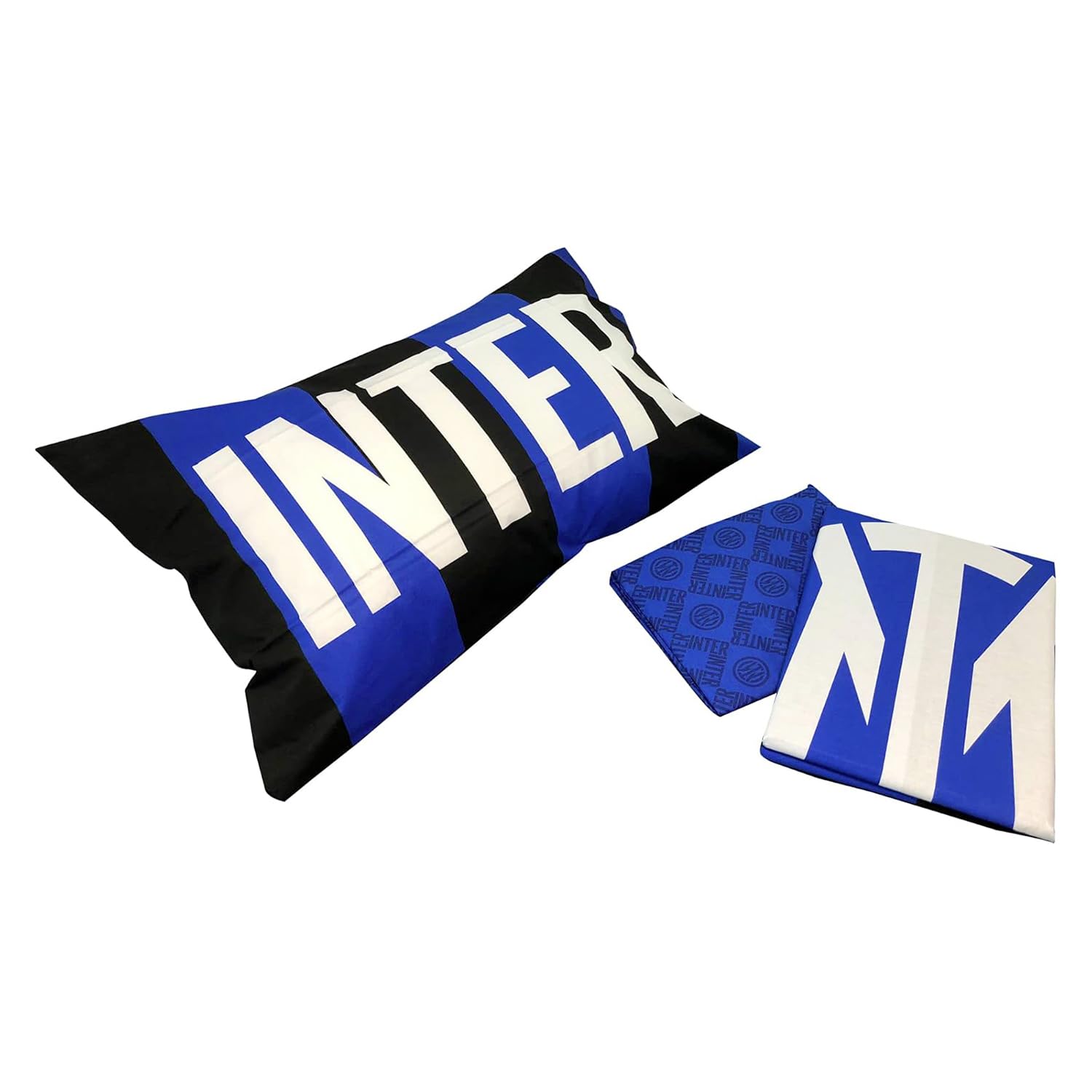 hermet Inter, Set Lenzuolo Una Piazza e Mezza in Cotone, Completo Letto, Lenzuolo Sopra + Lenzuolo con Angolo + Federa, 100% Cotone, Prodotto Ufficiale