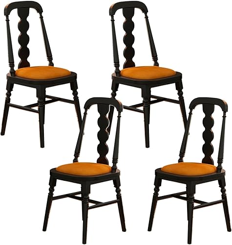 Miniatura 10 de JKGHK - Sillas de comedor, sillas de cocina de madera, silla de sala de estar con asiento acolchado, silla auxiliar de cocina sin brazos con