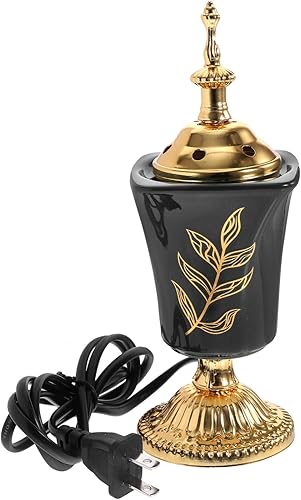 PartyKindom Quemador de incienso eléctrico con diseño de Oriente Medio, soporte de incienso aromático enchufable para yoga, spa, decoración del