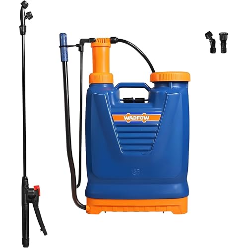 WKS1516 4.2 Gallon Backpack Sprayer with Manual Pump, 3 Optional Nozzles, Padded Shoulder Strap, for Pests & Weeds, Watering, and Spraying Plants