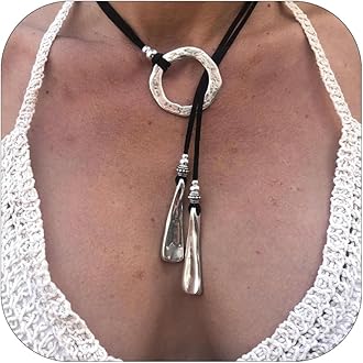 Roe Dolph Boho Necklaces for Women Trendy Western Country Concert Outfits Accessories Brown Suede Choker Necklace Layered Leather Necklaces Boho Western Jewelry Cowboy Cowgirl Outfits Jewelry
