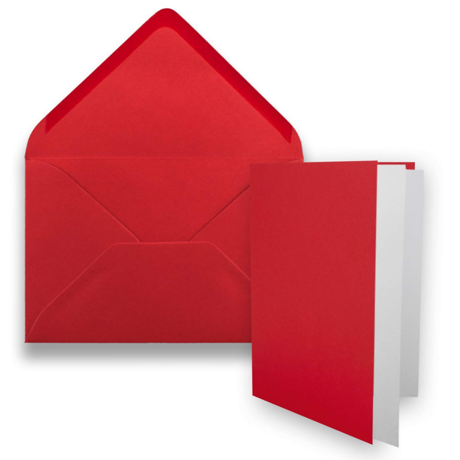 200 tarjetas plegables DIN B6 con sobres en color rojo – 120 x 170 mm – incluye papel blanco – ideal para tarjetas de invitación, bodas, bautizos, comuniones y confirmaciones