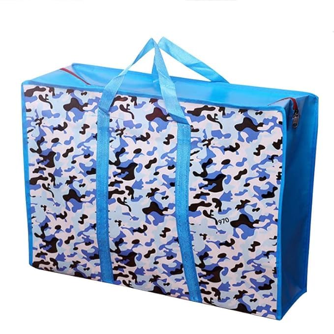 Primes DIY Premium Reusable Shopping Bag, Eco-Friendly Bag for Stylish and Sustainable Retail Therapy, Laundry, Reusable Store, Cloth, Waterproof, Handles and Zipper Bags(blue camouflage)