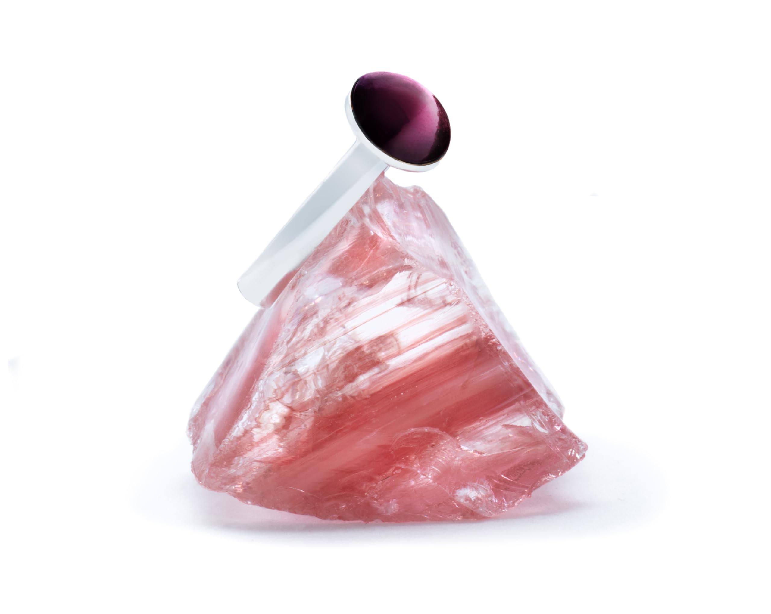Anello Argento 925 con Granato Naturale: Pietra di Passione e Protezione - Gioiello Artigianale Fatto a Mano in Italia - Regalo Perfetto per Donna, Mamma, Ragazza - Anello Elegante in Argento