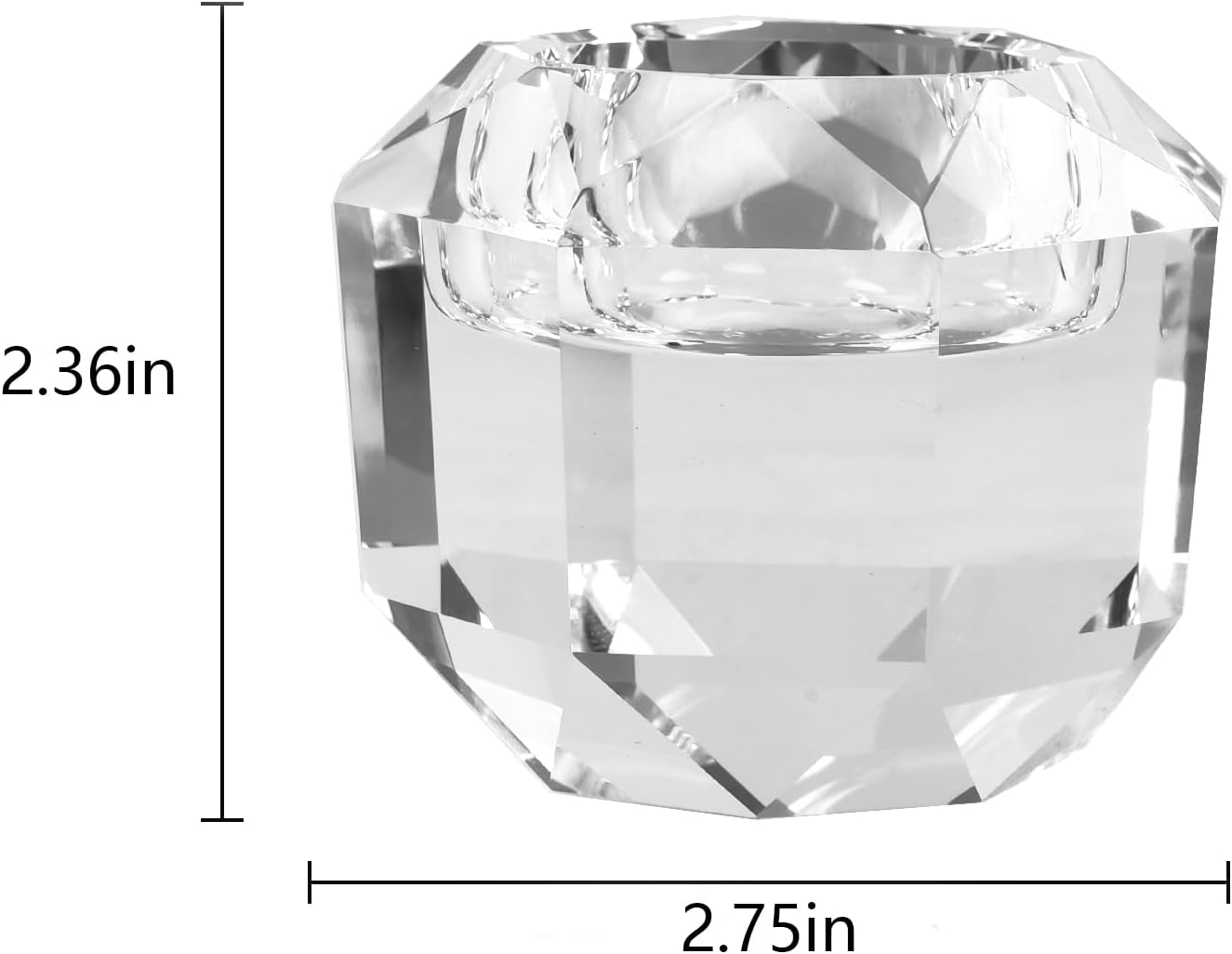 Kitcom Crystal Tealight Candle Holders Pack of 2 for Party Dinner Table Home Decor Hand Cut W2.7'' X H2.3'', Comes with Gift Box - Image 2