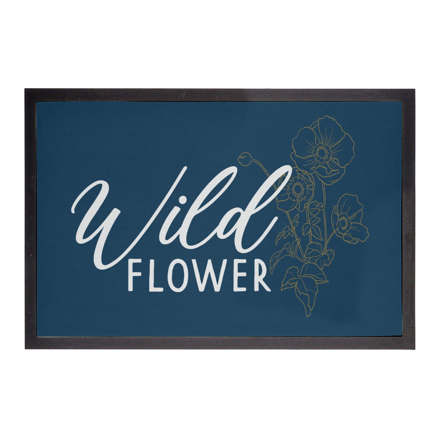Paillasson bleu anti-saleté 60x40cm pour garder une maison propre style nature