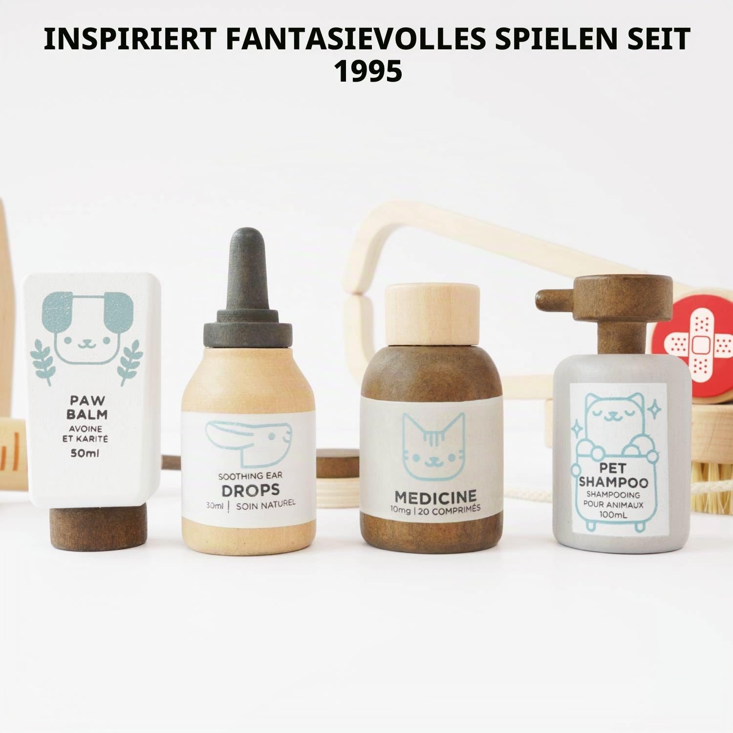 Le Toy Van Arztkoffer aus Holz für Kinder, 3 Jahre, Montessori Spielzeug, komplette Stofftasche, 10 Teile, inklusive Zubehör, FSC-zertifiziertes Holz