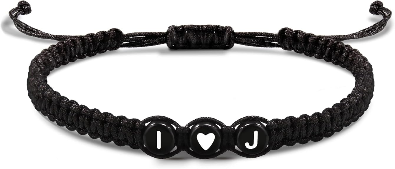 Initial Bracelets for Women Men's Bracelets Gifts for Girlfriend Boyfriend Letter Bracelets I Love You Gifts for Her Him Best Friend Birthday Gift Christmas Jewelry