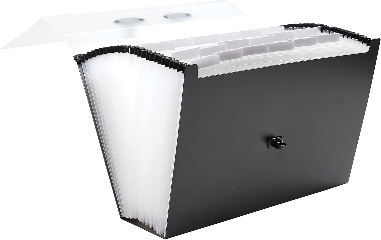 Staples Expanding Case File, 26‑Pocket Accordion Organizer, Legal Size, Heavy‑Duty Poly Construction with Carry Handle, Black