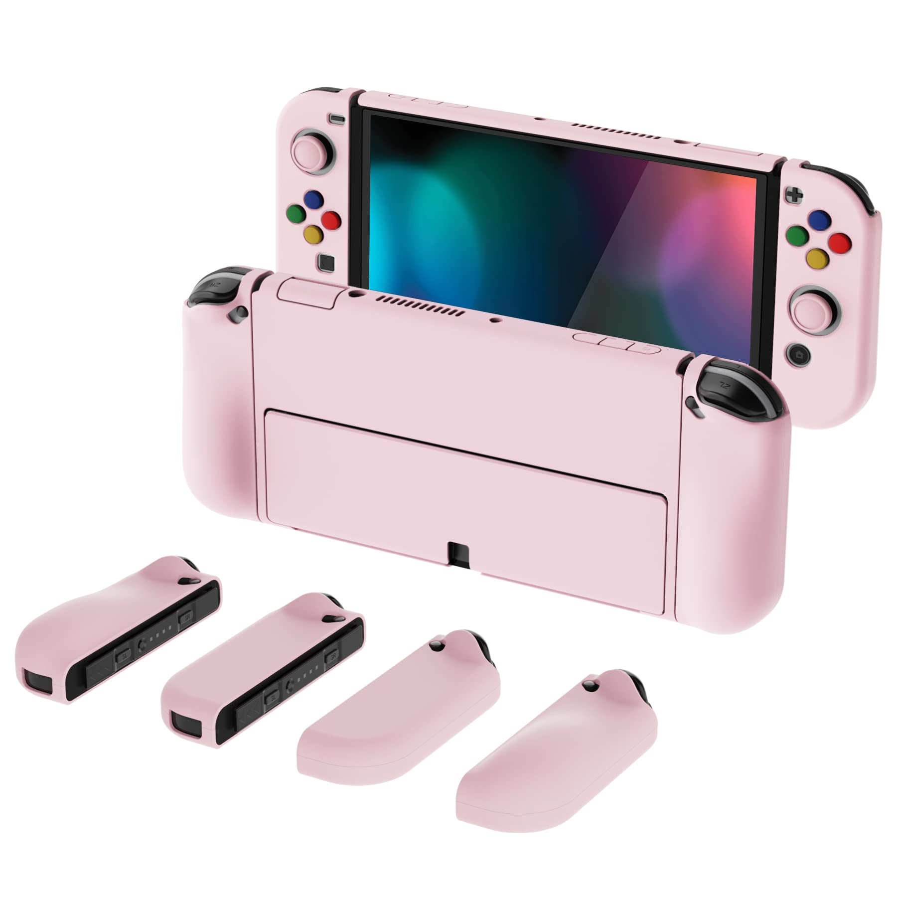PlayVital AlterGrips Protective Slim Case for Nintendo Switch OLED Ergonomic Grip Cover for Joycon Dockable Hard Shell for