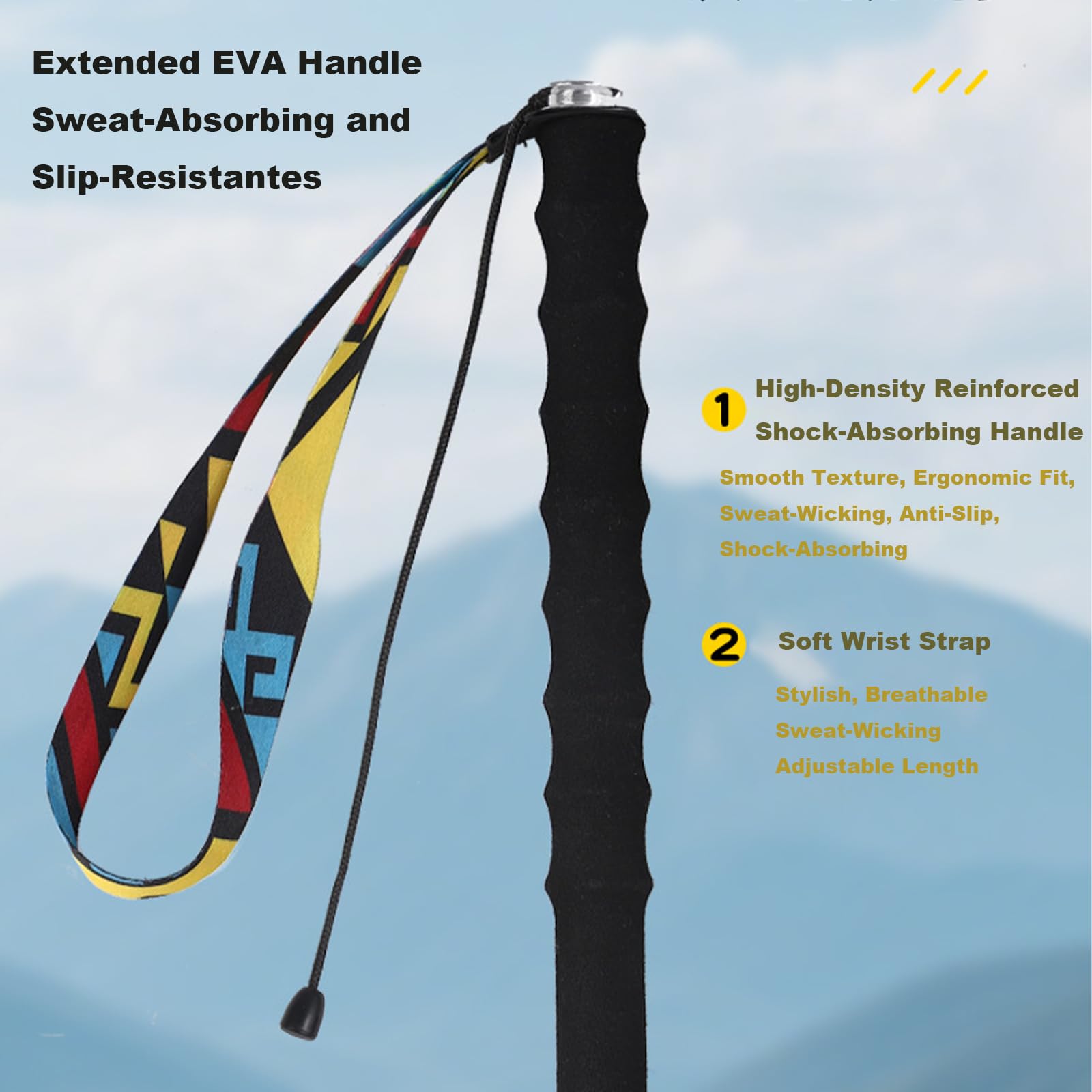 Bastones de senderismo de fibra de carbono, ultraligeros, plegables, compactos, con agarre de EVA, para trail running y montañismo