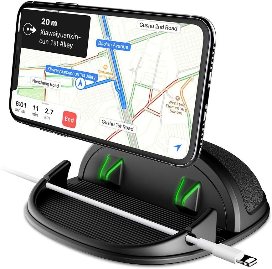 Car Phone Holder, Car Phone Mount Cradle Silicone Phone Car Dashboard Car Pad Mat Various Dashboards, Anti-Slip Desk Phone Stand Compatible with iPhone, Samsung, Android Smartphones, GPS