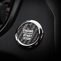 Vista 2 de Cubierta de botón de arranque de fibra de carbono compatible con Ford Evos Focus Escort Everest Edge Mondeo F-150 Explorer Ranger Engine Start Stop