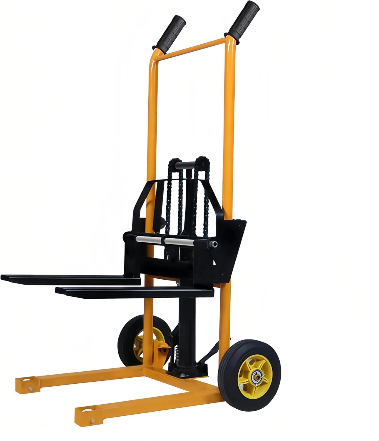 Carretilla Apiladora Manual Capacidad de Carga 200 kg, Transpaleta Elevadora con Bomba de Pie, Compacto y Ligero de Acero, Altura de Elevación 900 mm, para Carga de Mercancías en Almacenes y Cocinas