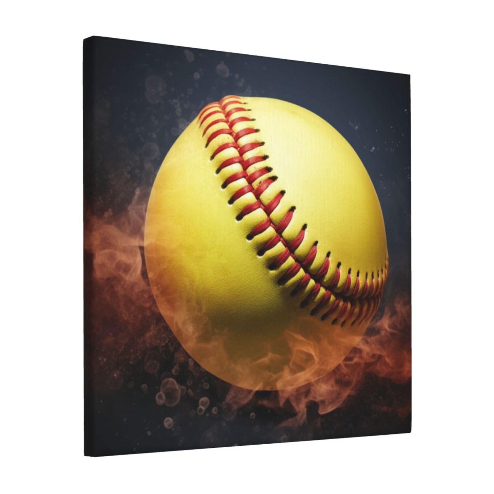 KLOPH Softball Canvas Wall Art for Living Room 12"x12" Modern Artwork Painting for Bathroom Hanging Canvas Prints Aesthetic Wallart for Bedroom Kitchen Office Wall Decor