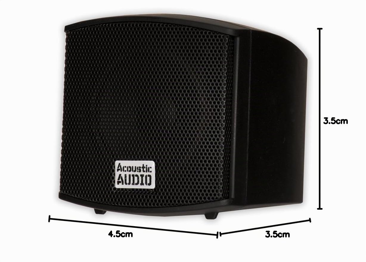 Acoustic Audio AA321B Mountable Indoor Speakers 400 Watts Black Bookshelf Pair