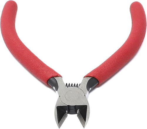 iexcell 4,5" cortador lateral diagonal de alambre de corte de alicates herramienta de reparación de pinzas, rojo, acero al cromo-vanadio