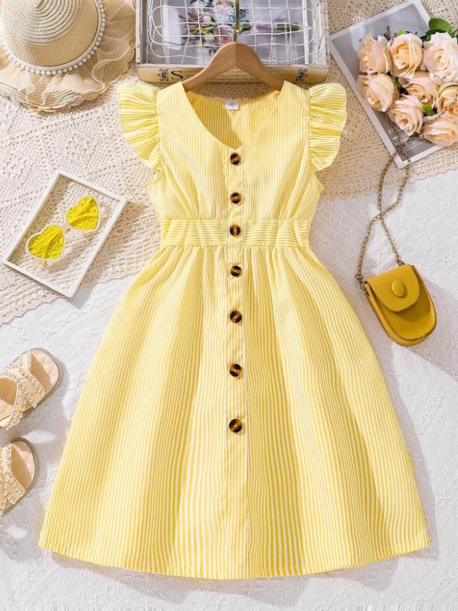 Image of SHRIMATE Apparels Summer Dress for Baby Girl /Frocks for Baby Girl /Baby Frocks Girl Poly Rayon /Casual Dress Short Flutter Sleeve