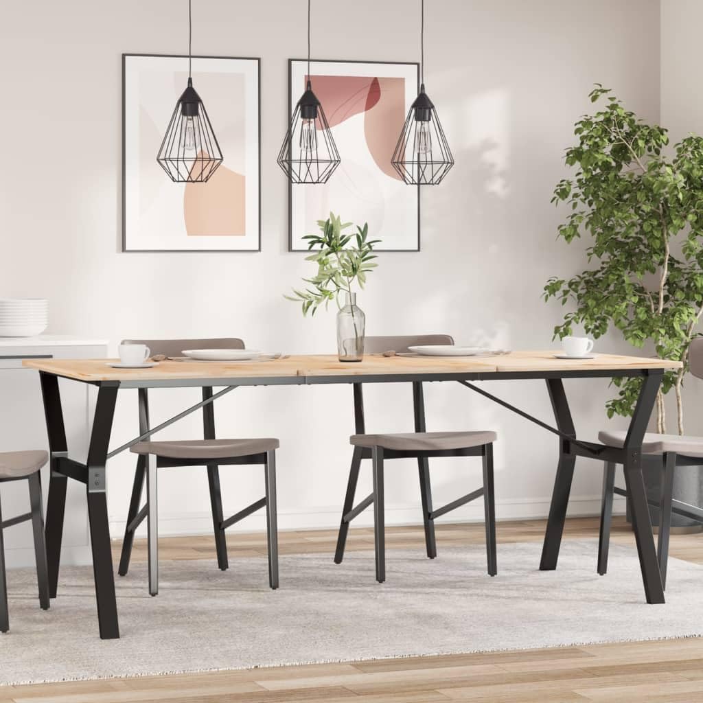 Stelaż stołu w kształcie litery Y 180 x 80 x 73 cm, stal malowana proszkowo, wytrzymałe metalowe nogi do stolika kawowego, czarna, stabilna podstawa