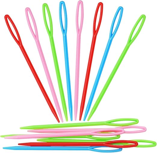 Penta Angel Plastic Sewing Needles 40Pcs 3.5 Inch Large Eye Bodkin Embroidery Knit Weaving Needles Tapestry Hand Sewing Needle Tools for DIY Craft, 4 Colors