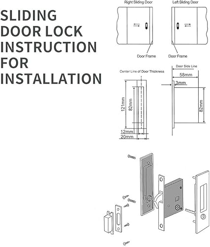 Miniatura 6 de NCL Hardware Manija de puerta corredera para baño, manija de puerta de granero, cerradura de bolsillo redonda de privacidad (níquel satinado)
