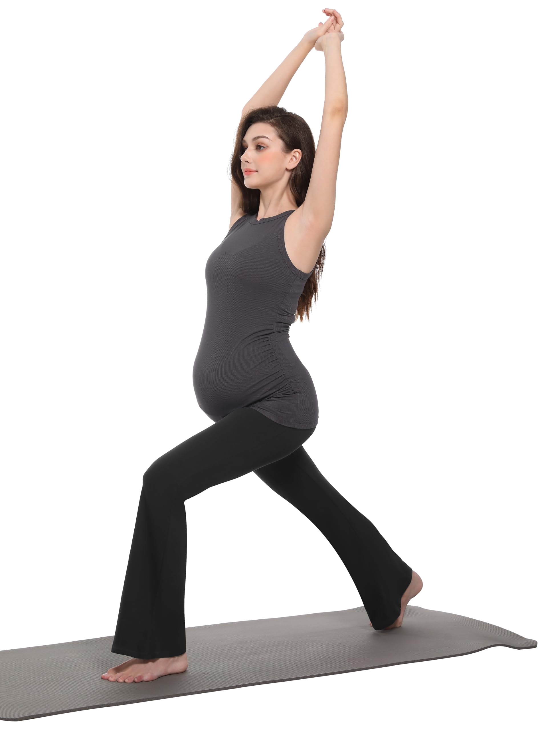Legging De Maternité Femme Pantalon évasé De Yoga Travail Loisirs Sport Décontracté du Ventre De Sport