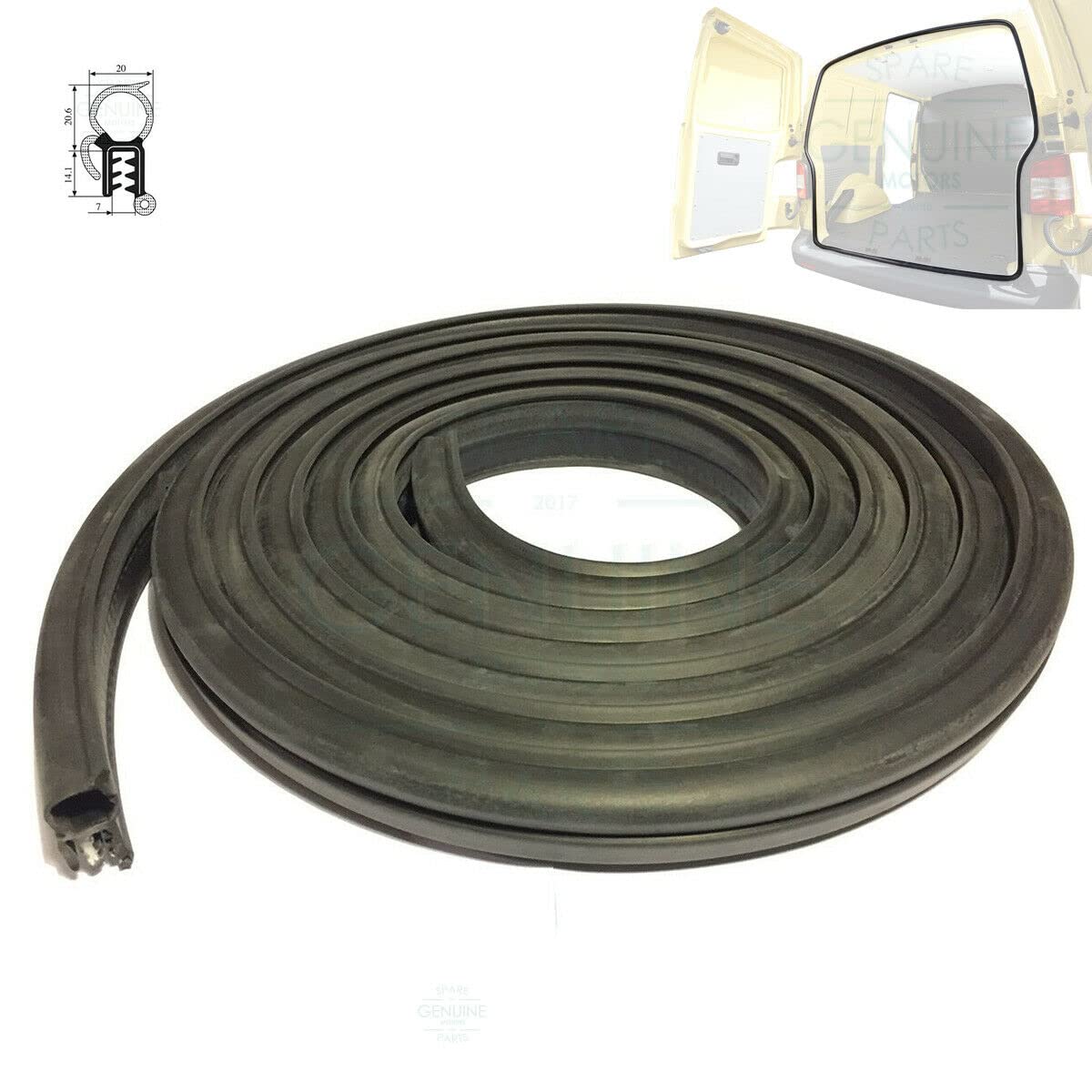 Rear Tailgate Aperture Weatherstrip Rubber Seal For VW Transporter T5 (MK5) 2003