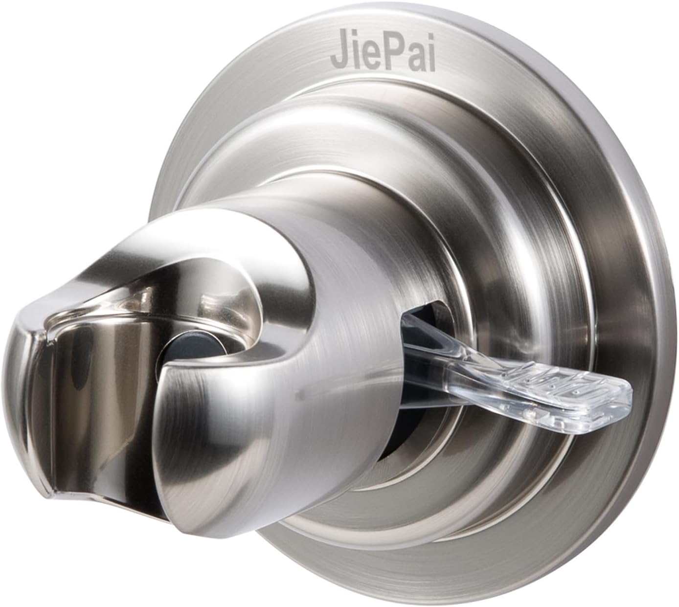 JiePai Suction Cup Shower Head Holder for Handheld Shower,Brushed Nickel | Suction cup holder,No-drill wall mount,fits 3/4 handheld,Works on tile glass metal,Removable,For bathroom/RV