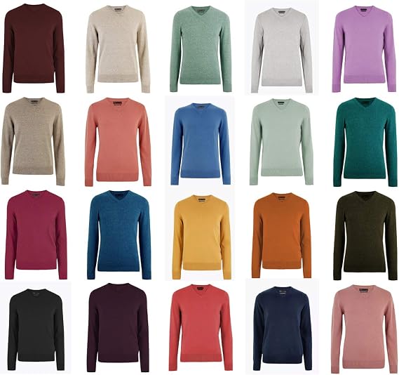 M\u0026S Mens Pure Cotton V Neck Jumper 