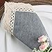 EHouseHome Dinner Cloth Napkins with Lace Trim Waterproof Spillproof Faux Linen Fabric Napkins,Set of 6, 18 x 18 Inch,Grey