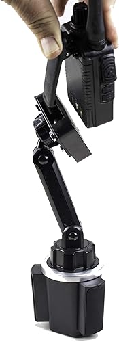 Miniatura 3 de Soporte de taza de altura ajustable para Anytone BaoFeng Icom Kenwood Yaesu Handhelds ahora con soporte para micrófono