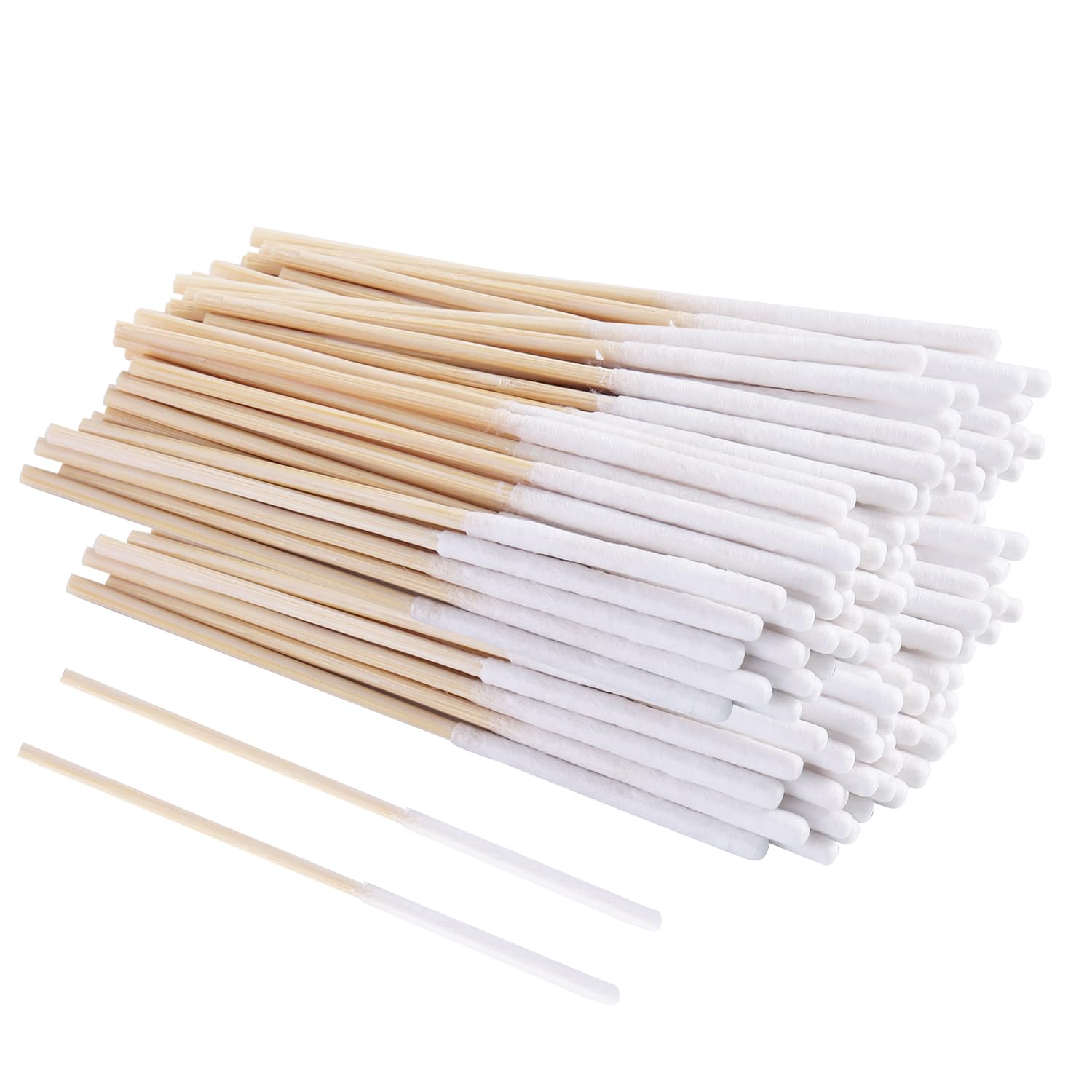 Fcozpjk 240PCS Precision Tip Cotton Swabs Wooden Sticks, Long White Pointed Tip Cotton Swabs Nail Polish Remover Touch Up Disposable Applicators Nail Art Supplies Tools Microblading Eyebrow Makeup