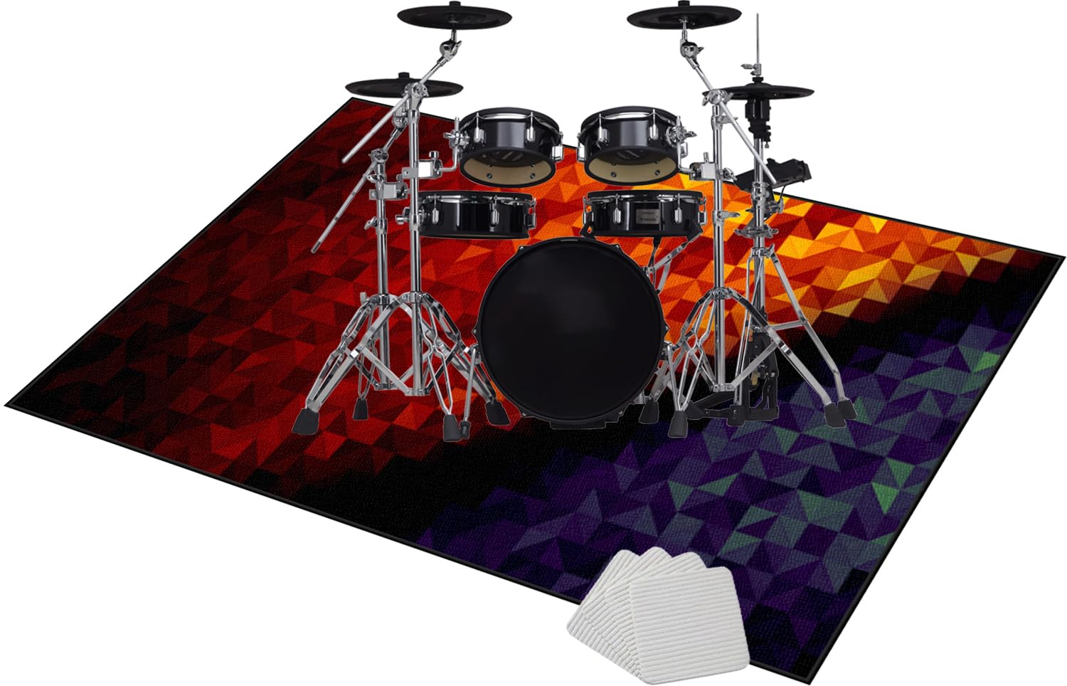 Elektroniczna mata perkusyjna, maty perkusyjne, mata akustyczna, dźwiękoszczelna mata do instrumentów muzycznych, antypoślizgowa mata na baterie 160 x 120 cm