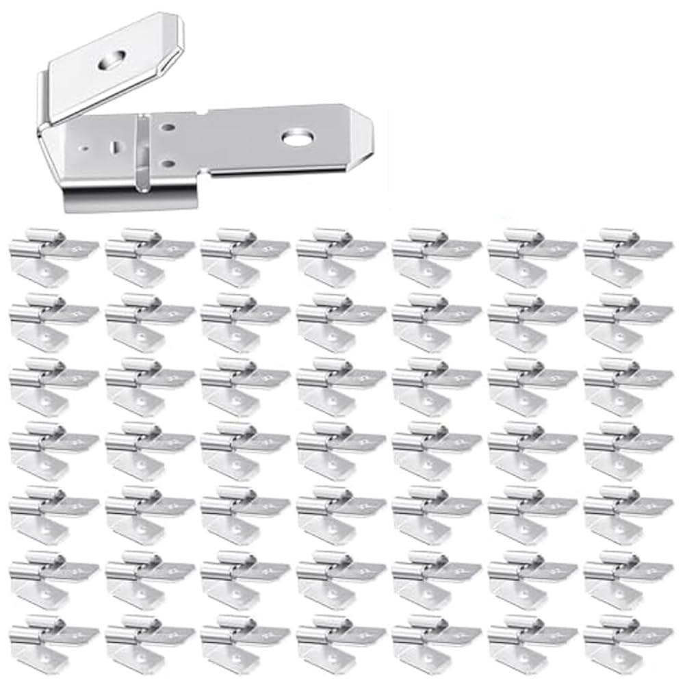 Littimoon 50Pcs Double Piggyback Spade Connectors,Electrical Double Male Female Adapter,Quick Disconnect Spade Crimp Terminals Kit Easy to Use