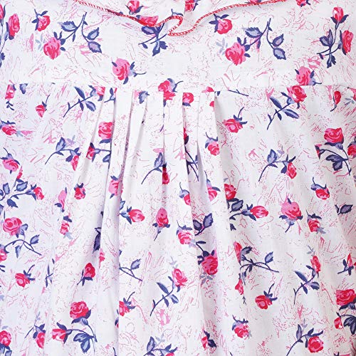 Image of Women's Cotton Block Print Knee Length Nighty