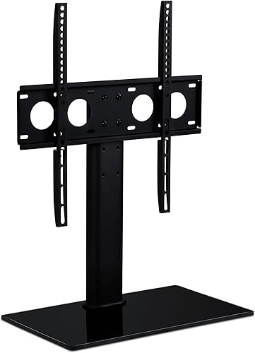 mount-it. Mesa TV, soporte universal y librero de vidrio para medios de comunicación AV, soporte universal de montaje para TV, se ajusta a