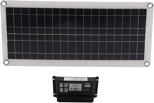 Miniatura 6 de Estink Kit de panel solar, panel solar de 30 W, 30 A, 12 V, 24 V, cargador de voltaje, kit de inicio de panel solar de silicio policristalino para